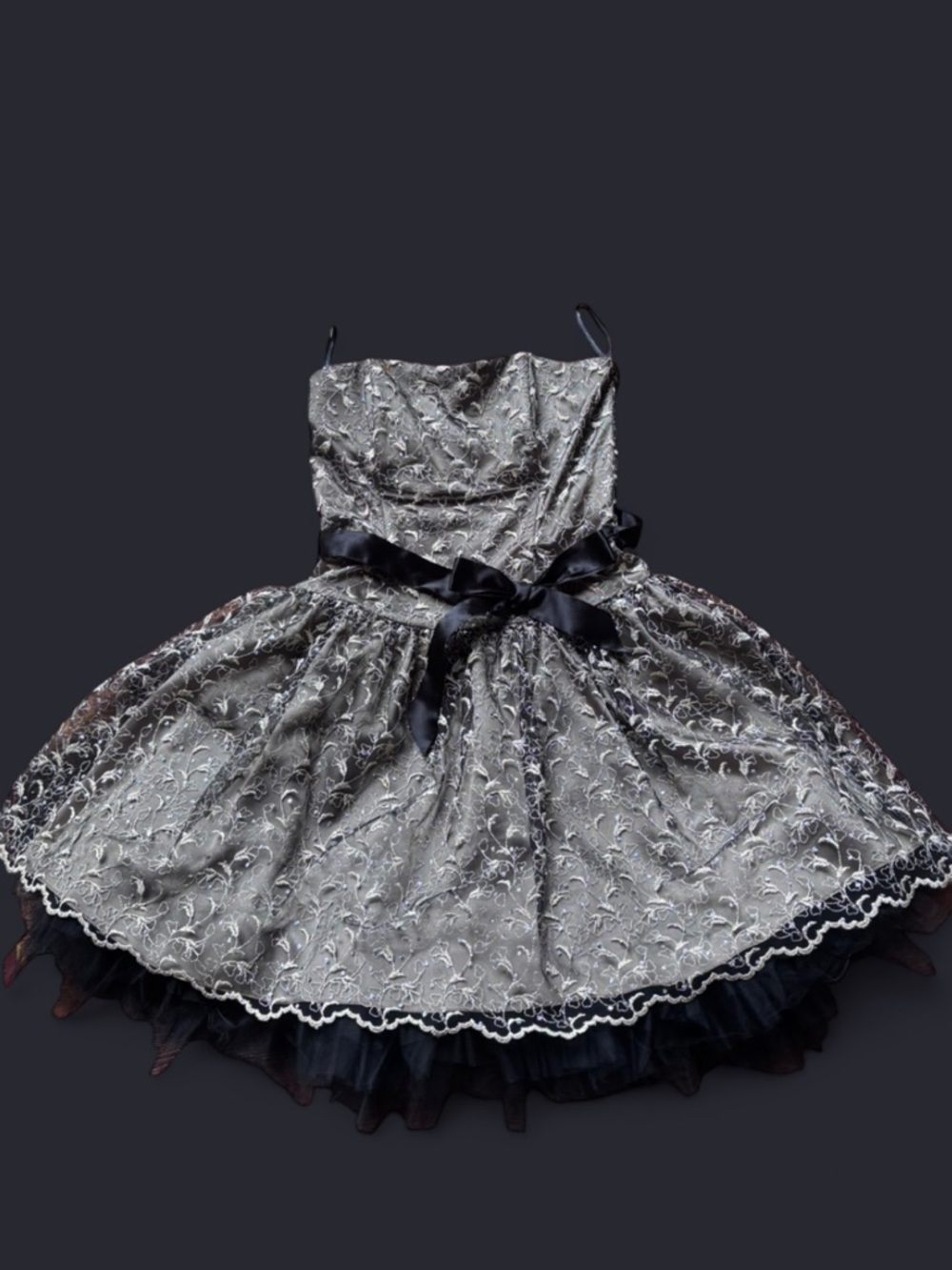 Jessica McClintock Champagne Satin Dress with Ivory Lining